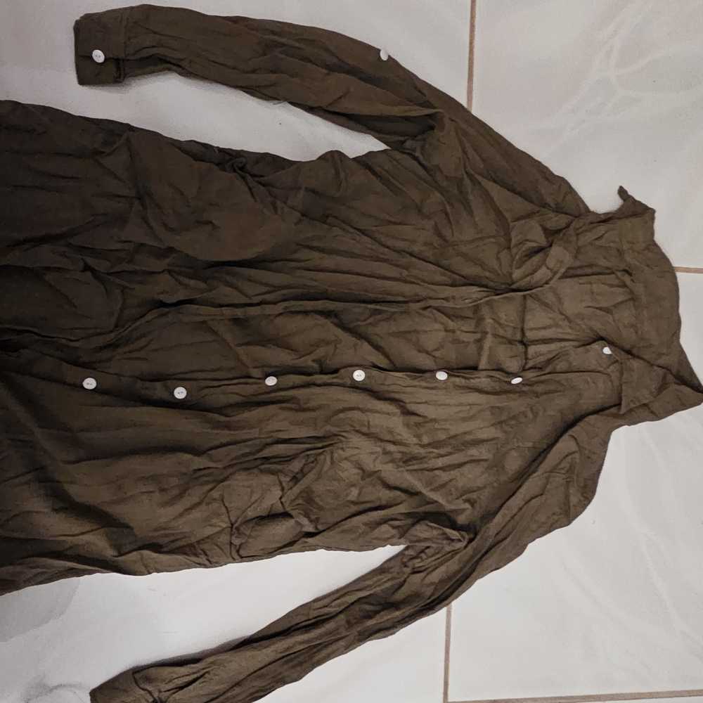 Olive Button-Up Shirt